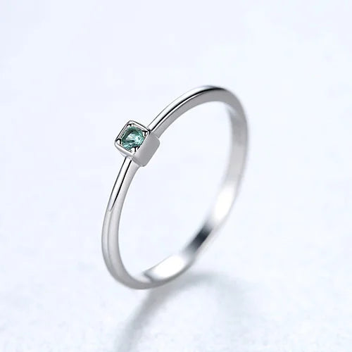 PAG&MAG Created Emerald VVS Bague Rings 925 Sterling Silver Stackable Ring For Women Green Gemstone joyas de plata 925 mujer