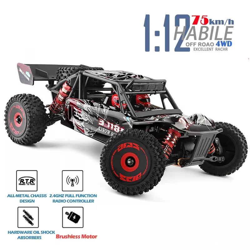 WLtoys RC Car 1:12 124016 4WD 75KM/H High-Speed Brushless Motor Off-Road 2.4G Drift Climbing 1/12 RC Racing Cars Child Toy Gifts