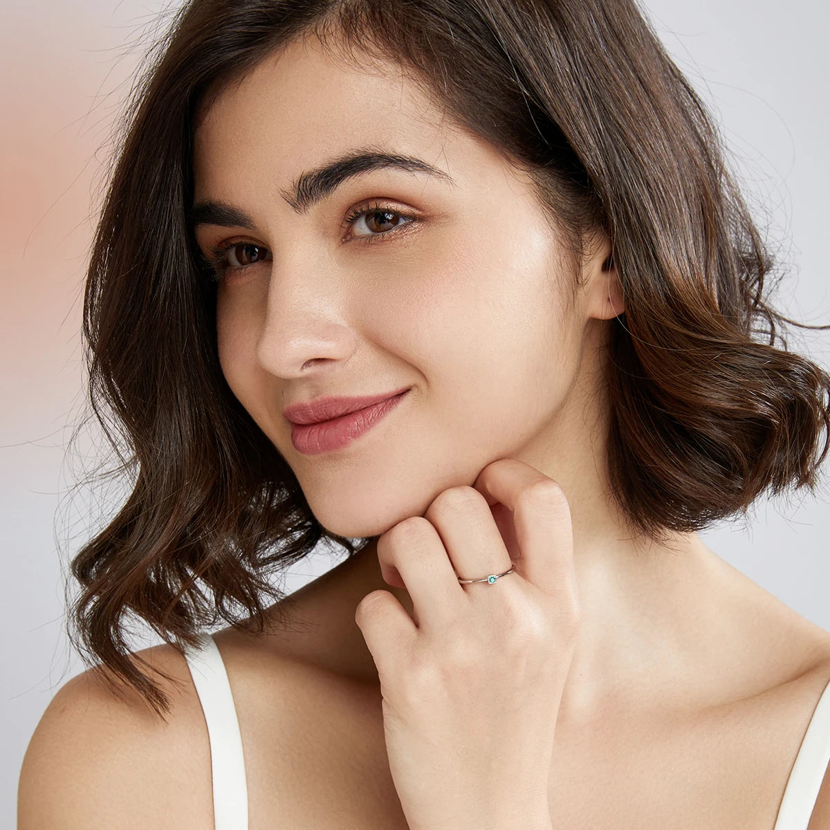 PAG&MAG Created Emerald VVS Bague Rings 925 Sterling Silver Stackable Ring For Women Green Gemstone joyas de plata 925 mujer