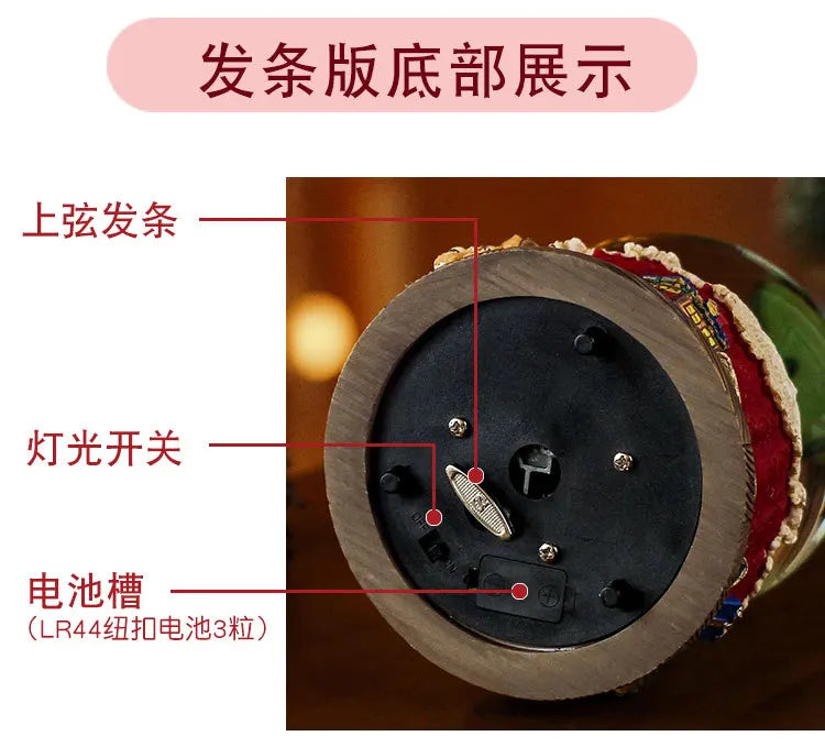 Boule de Cristal Flocon de Neige Sapin de Noël Boîte à Huit Tonalités (ou Boîte à Musique Huit Tons) Décoration de Noël Décoration Créative pour la Maison Petite Décoration Artisanat en Résine.