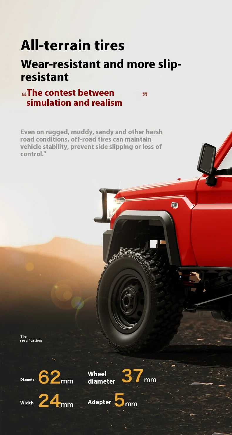 1:12 MN82 Proportional Simulation Remote-controlled Off-road Vehicle Four-wheel Drive Remote Control Pickup Model Boy Toy Gift