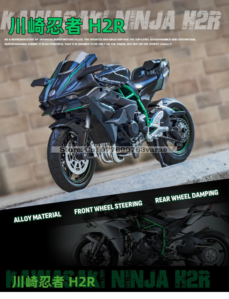 MSZ 1:18 Kawasaki Ninja H2R Suzuki YAMAHA modèle de moto en alliage moulé sous pression, jouet cadeau, modèle de moto statique moulé sous pression