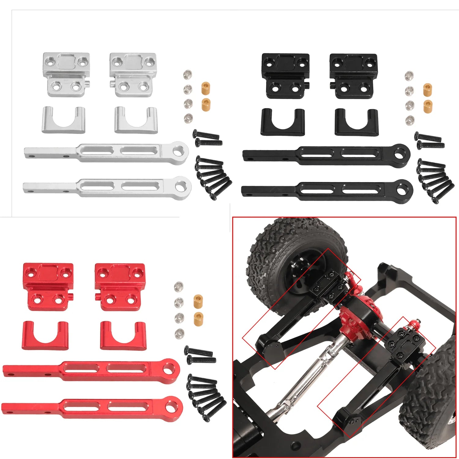 MN82 Metal OP Rear Axle Leaf Spring Modified Rod Set Fixing Plate Fastenings Kit For 1/12 MN82s 82Pro LC79 RC Car Upgrade Parts