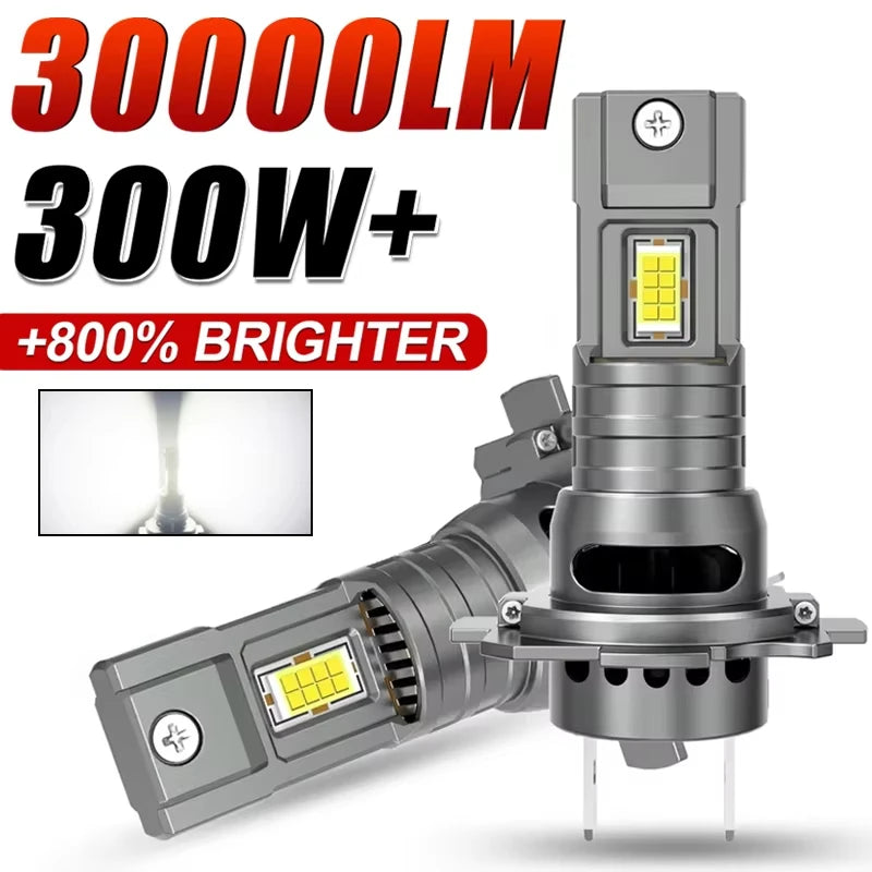 H7 LED Headlight CANBUS 30000LM 7035 CSP Chips 1:1 MINI Size Plug and Play Auto Lamp 6000K Wireless Turbo Fog Light With Fan NEW