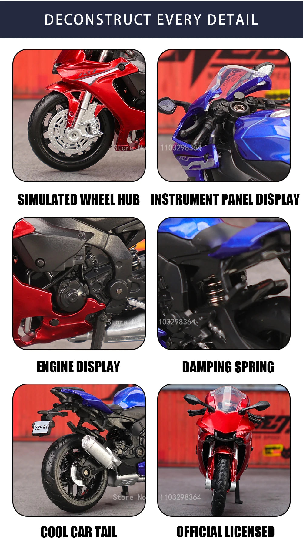 MSZ 1:18 Kawasaki Ninja H2R Suzuki YAMAHA modèle de moto en alliage moulé sous pression, jouet cadeau, modèle de moto statique moulé sous pression