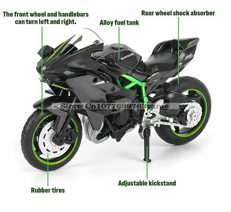 MSZ 1:18 Kawasaki Ninja H2R Suzuki YAMAHA modèle de moto en alliage moulé sous pression, jouet cadeau, modèle de moto statique moulé sous pression