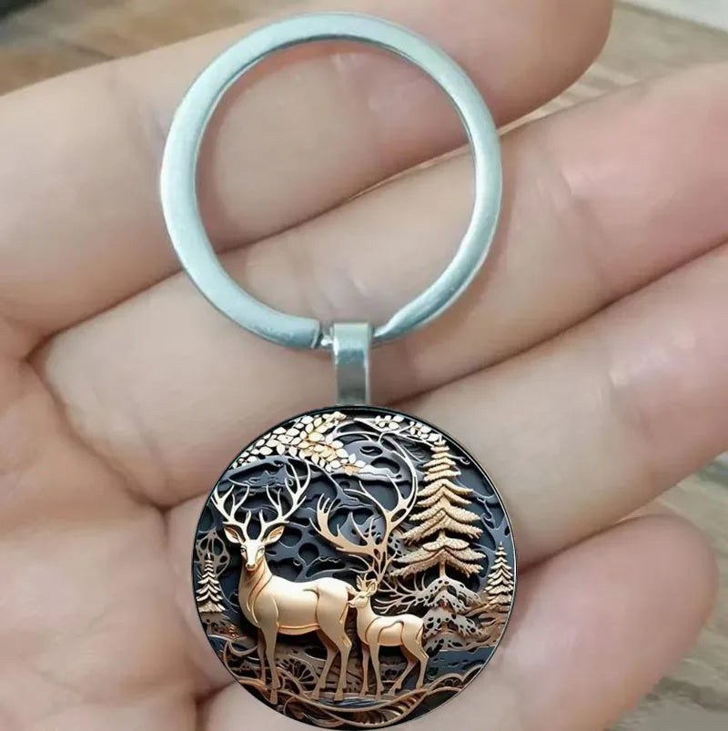 Porte-clés Cerf de la forêt fier vintage, porte-clés magnifiquement conçu, cadeau idéal pour Noël et Thanksgiving