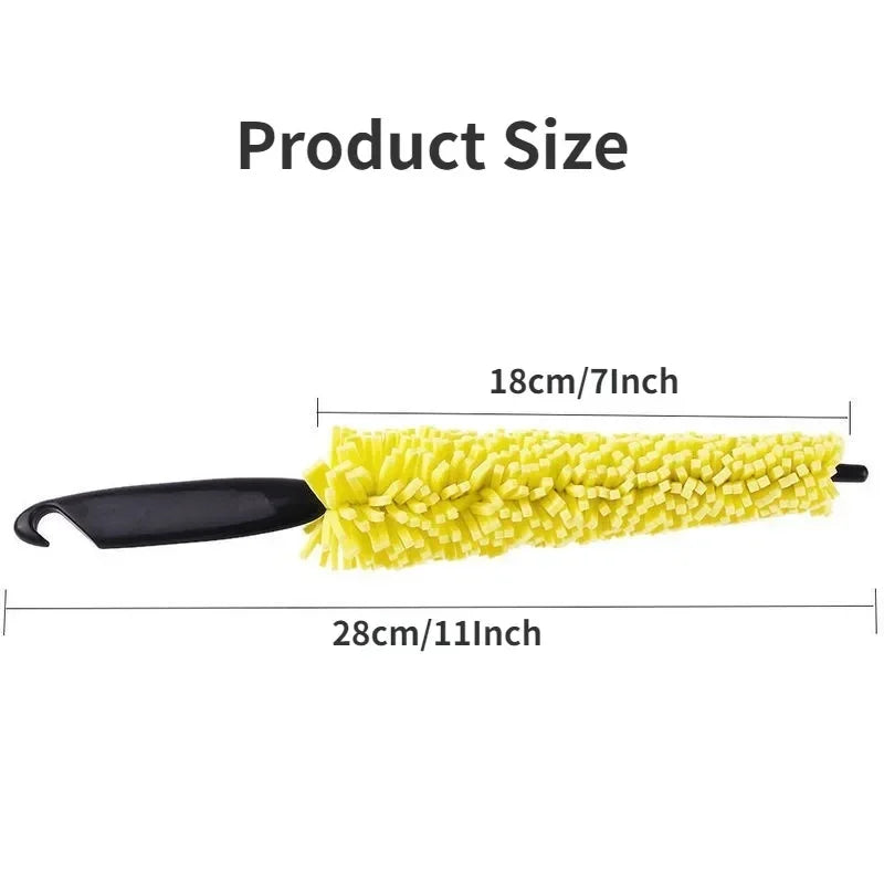 Car Wheel Brush Tire Cleaning Brush Tool Car Rim Scrubber Cleaner Duster Handle Motorcycle Truck Wheel Car Grooming Brush