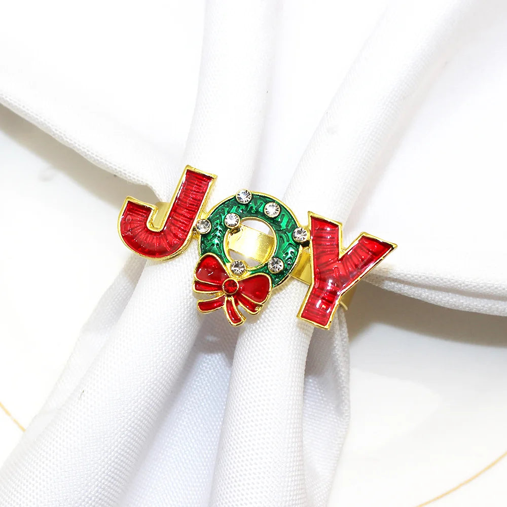 6 Pièces Anneaux de Serviette de Noël Cerf/Ronds de Serviette Porte-Serviettes Décorations de Table pour Mariage, Noël, Thanksgiving et Anniversaire