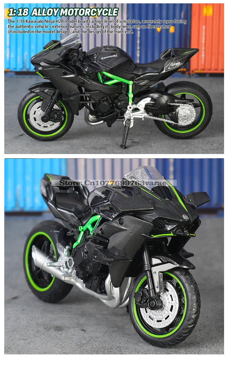 MSZ 1:18 Kawasaki Ninja H2R Suzuki YAMAHA modèle de moto en alliage moulé sous pression, jouet cadeau, modèle de moto statique moulé sous pression