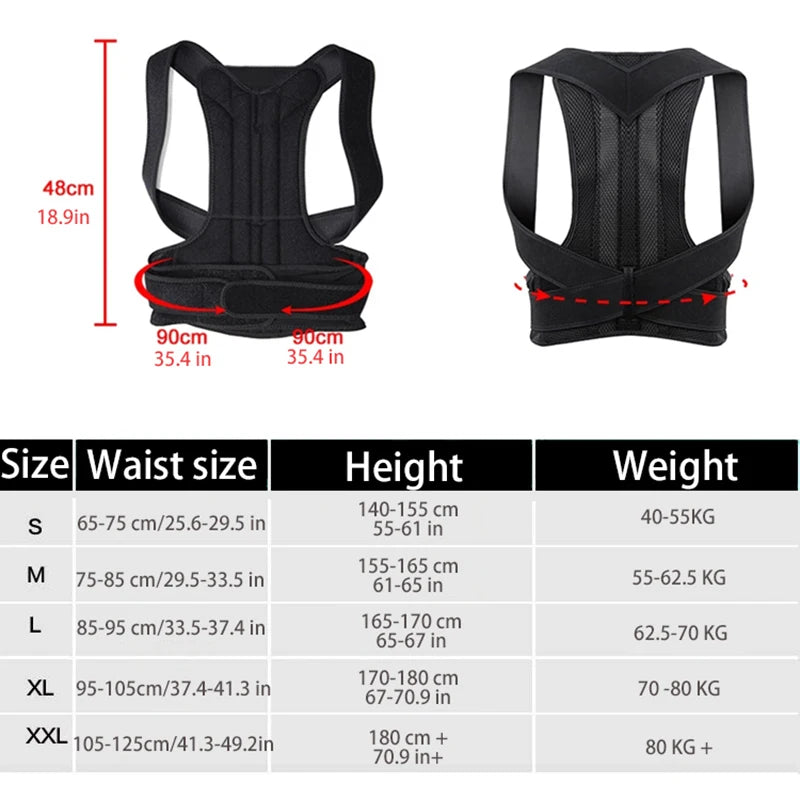 Back Brace Posture Corrector Adjustable and Breathable Posture Back Brace Provide Lumbar Support  Relief Waist Reshape Body