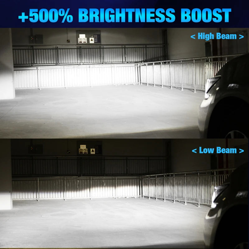 H7 LED Headlight CANBUS 30000LM 7035 CSP Chips 1:1 MINI Size Plug and Play Auto Lamp 6000K Wireless Turbo Fog Light With Fan NEW