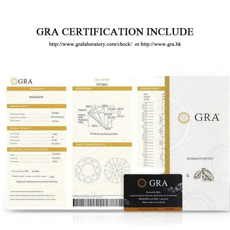 BagueRingen Luxury Round 3 Carats VVS D-COLOR Moissanite Ring For Women Sterling 925 Silver Wedding Jewelry 8H8A Engagement Gift