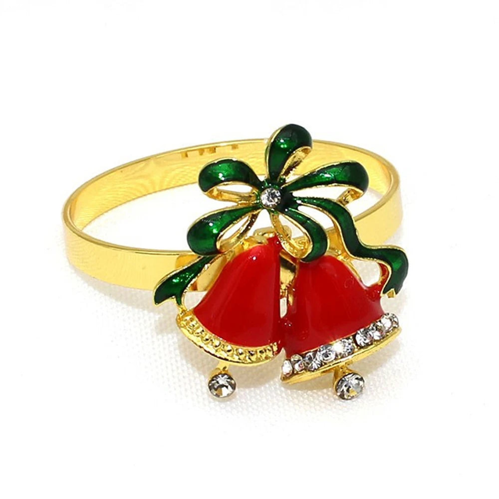 6 Pièces Anneaux de Serviette de Noël Cerf/Ronds de Serviette Porte-Serviettes Décorations de Table pour Mariage, Noël, Thanksgiving et Anniversaire