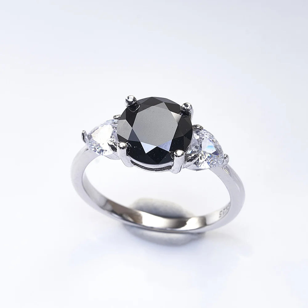 BagueRingen Luxury Round 3 Carats VVS D-COLOR Moissanite Ring For Women Sterling 925 Silver Wedding Jewelry 8H8A Engagement Gift