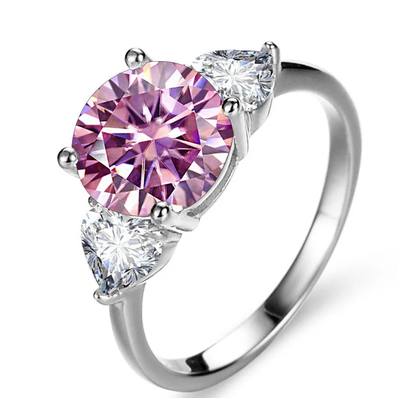 BagueRingen Luxury Round 3 Carats VVS D-COLOR Moissanite Ring For Women Sterling 925 Silver Wedding Jewelry 8H8A Engagement Gift