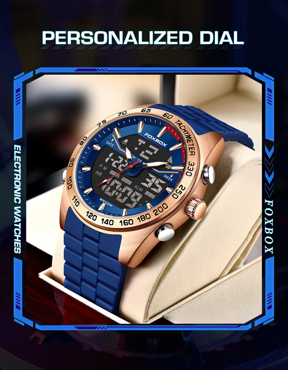 2026 New Business Watch Men FOXBOX Top Brand Luxury Digital Watch For Men Fashion Military Waterproof Men's Quartz Wristwatches