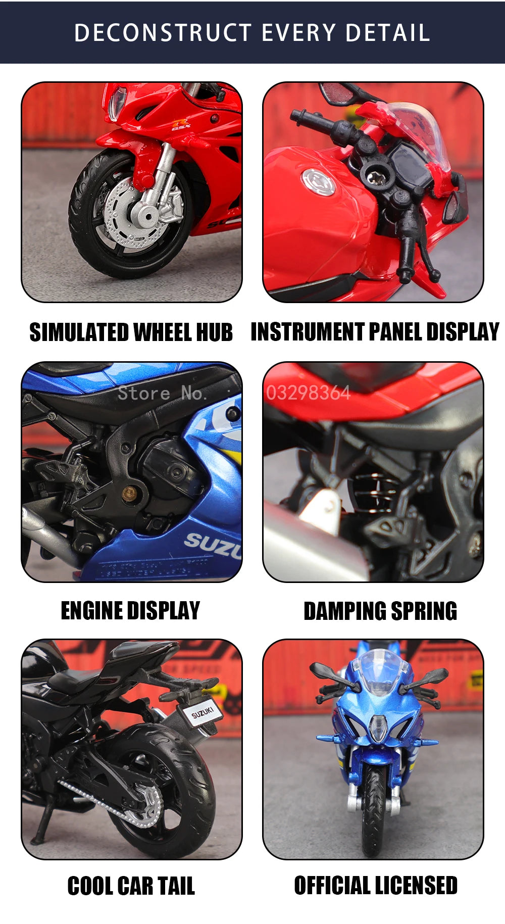 MSZ 1:18 Kawasaki Ninja H2R Suzuki YAMAHA modèle de moto en alliage moulé sous pression, jouet cadeau, modèle de moto statique moulé sous pression