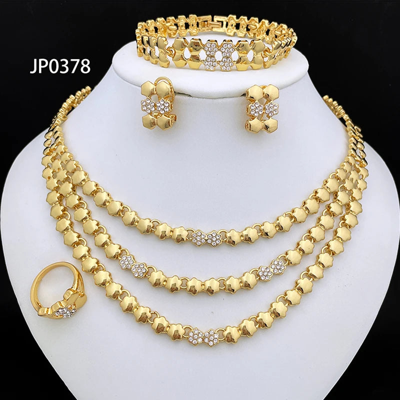 Gold Color Jewelry Sets For Women Necklace Sets For Women bijoux de mode ensembles de bijoux
