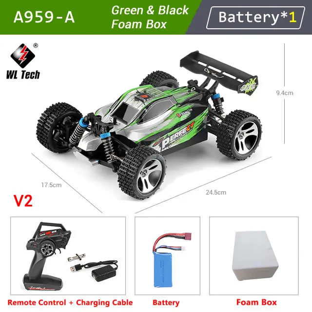 WLtoys A959B 184011 1/18 4WD RC Racing Car 70KM 2.4G Remote Control Drift High Speed Off-Road Vehicle Adult Boys Toys Kids Gift