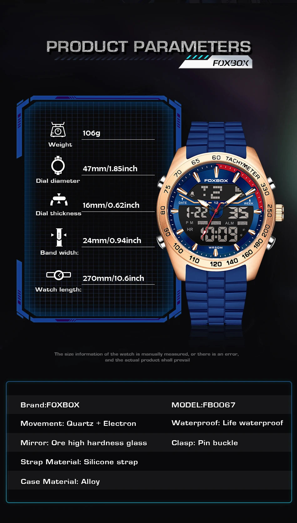 2026 New Business Watch Men FOXBOX Top Brand Luxury Digital Watch For Men Fashion Military Waterproof Men's Quartz Wristwatches