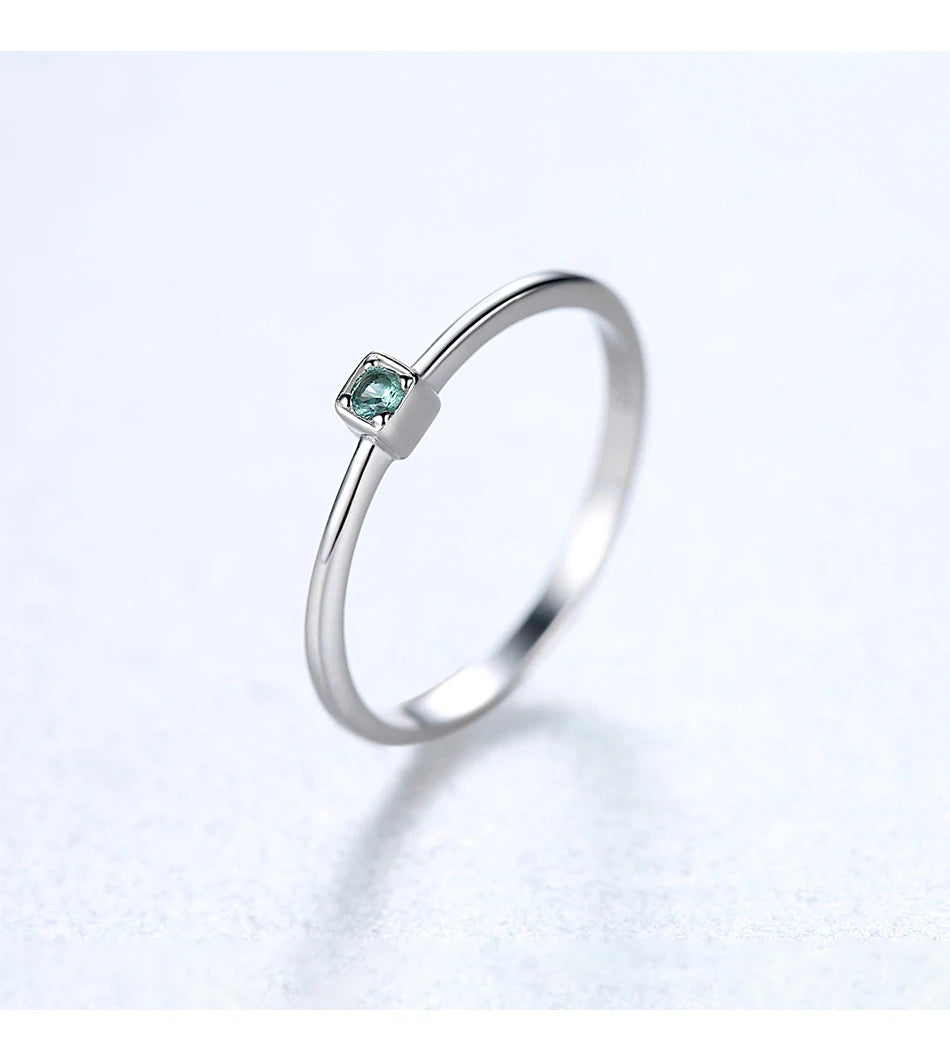 PAG&MAG Created Emerald VVS Bague Rings 925 Sterling Silver Stackable Ring For Women Green Gemstone joyas de plata 925 mujer