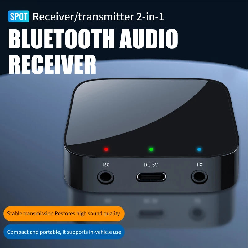 Bluetooth 5.4 Receiver and Transmitter 3.5mm AUX Wireless Audio Adapter Bluetooth Transmitter for Car PC TV Headphones