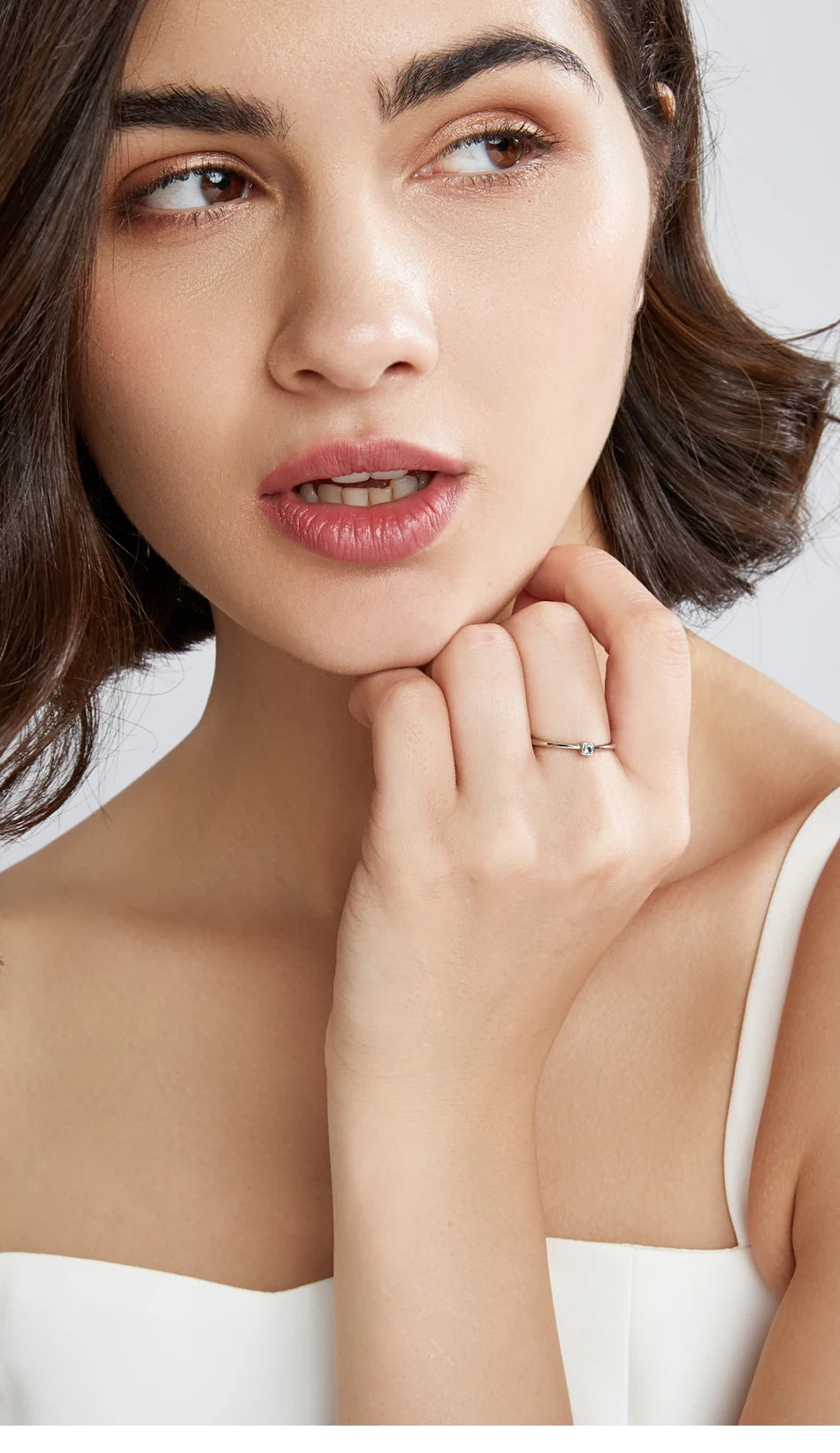 PAG&MAG Created Emerald VVS Bague Rings 925 Sterling Silver Stackable Ring For Women Green Gemstone joyas de plata 925 mujer