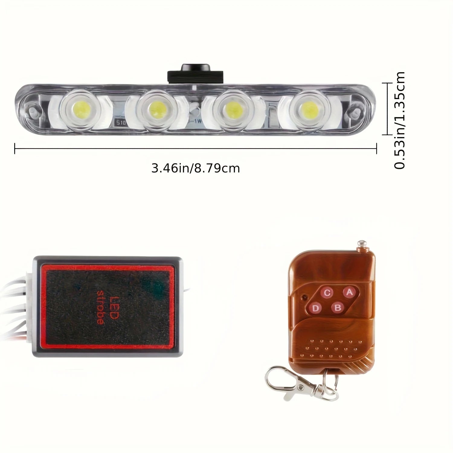 4 in 1 Surface LED Mount Grill Light DC12V Remote Emergency Flashing Beacon Light Strobe Warning For Truck Trailer Caravan Van