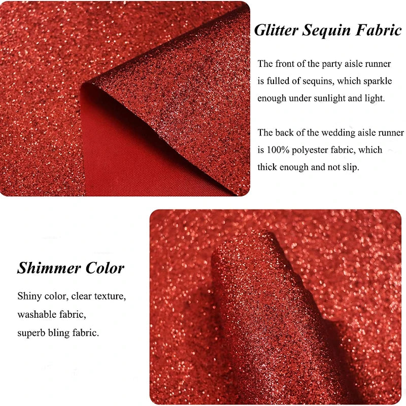 Glitter Rug for Wedding Christmas Thanksgiving Outdoor Accessories, Wedding Party Corridor Rug (Glitter Champagne Gold, 1.2mx6m