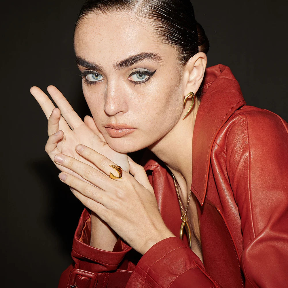 ENFASHION New In Rings For Women Bague Femme Blade Ring 2022 Goth 18K Gold Plated Punk Fashion Jewelry Graduation Party R224171