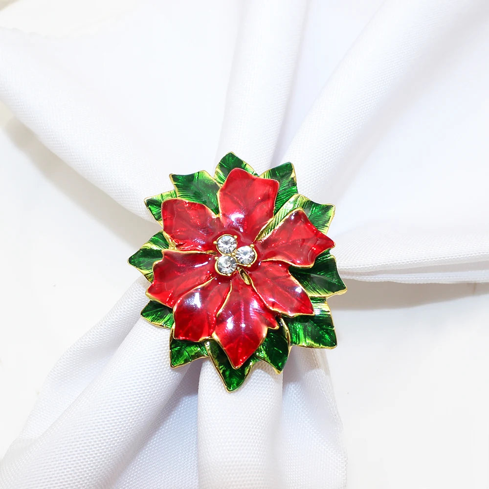 6 Pièces Anneaux de Serviette de Noël Cerf/Ronds de Serviette Porte-Serviettes Décorations de Table pour Mariage, Noël, Thanksgiving et Anniversaire