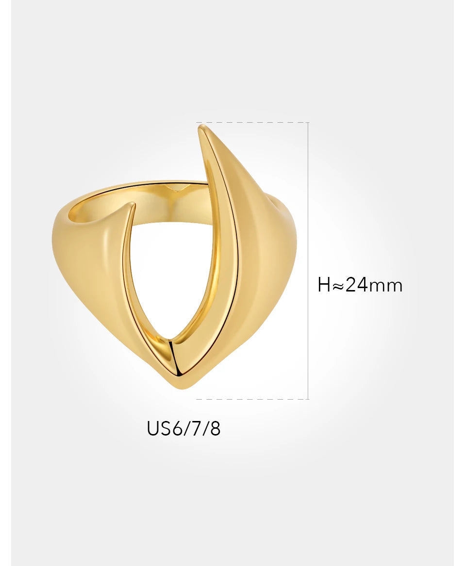ENFASHION New In Rings For Women Bague Femme Blade Ring 2022 Goth 18K Gold Plated Punk Fashion Jewelry Graduation Party R224171