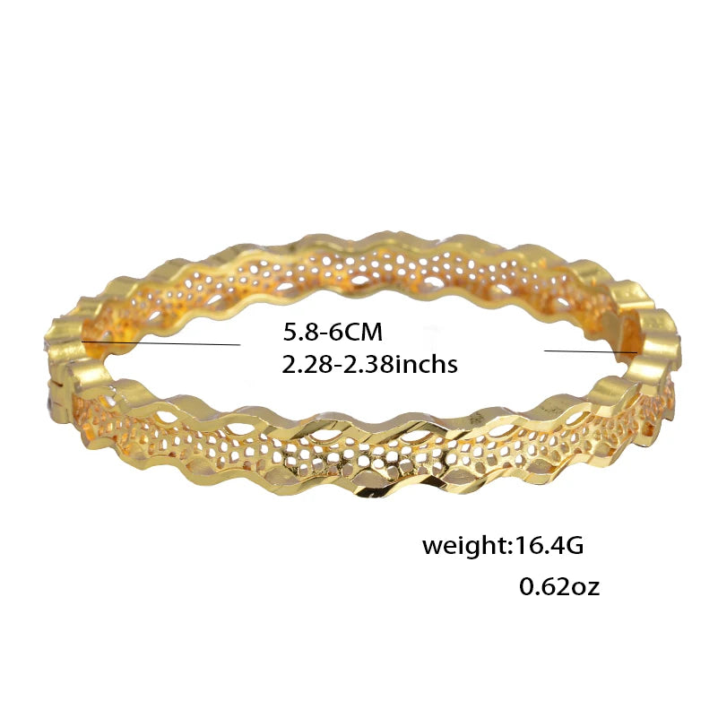 Dubai Gold Plated Bangles For Women Fashion Round Bracelet Flower Bracelet Feast Bijoux
