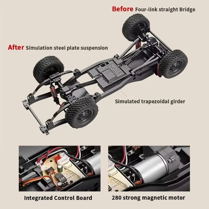 MN82 MN82S LC79 1/12 4WD Full Scale RC Pickup Short Truck 2.4G Remote Control Climbing Off-road Car Toys For Kids Festival Gifts