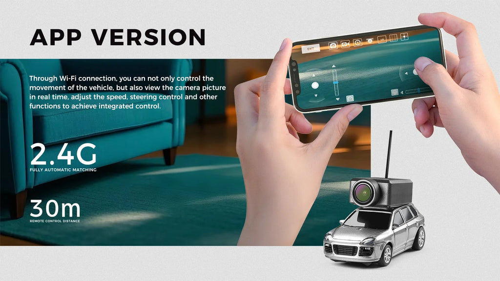 WLtoys 6401 Mini RC Cars 1:64 with 720P FPV Camera, Wifi APP Control, 2025 New RC Racing Car Toy, Kids Gifts for Boys Girls