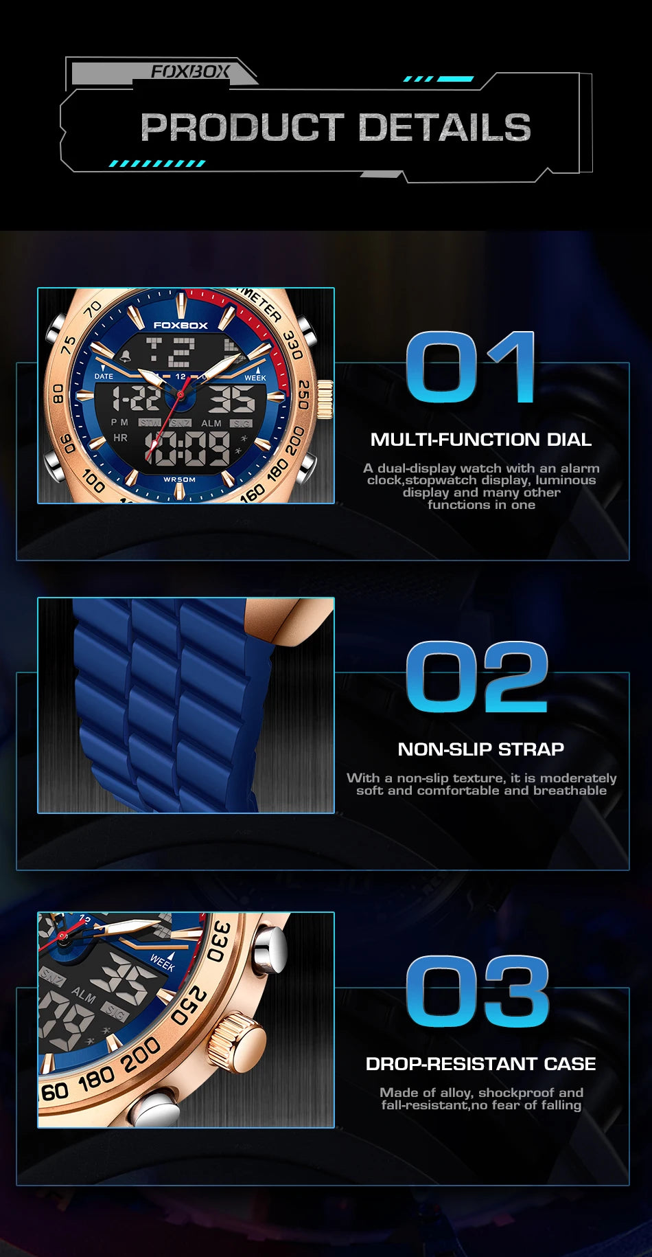 2026 New Business Watch Men FOXBOX Top Brand Luxury Digital Watch For Men Fashion Military Waterproof Men's Quartz Wristwatches