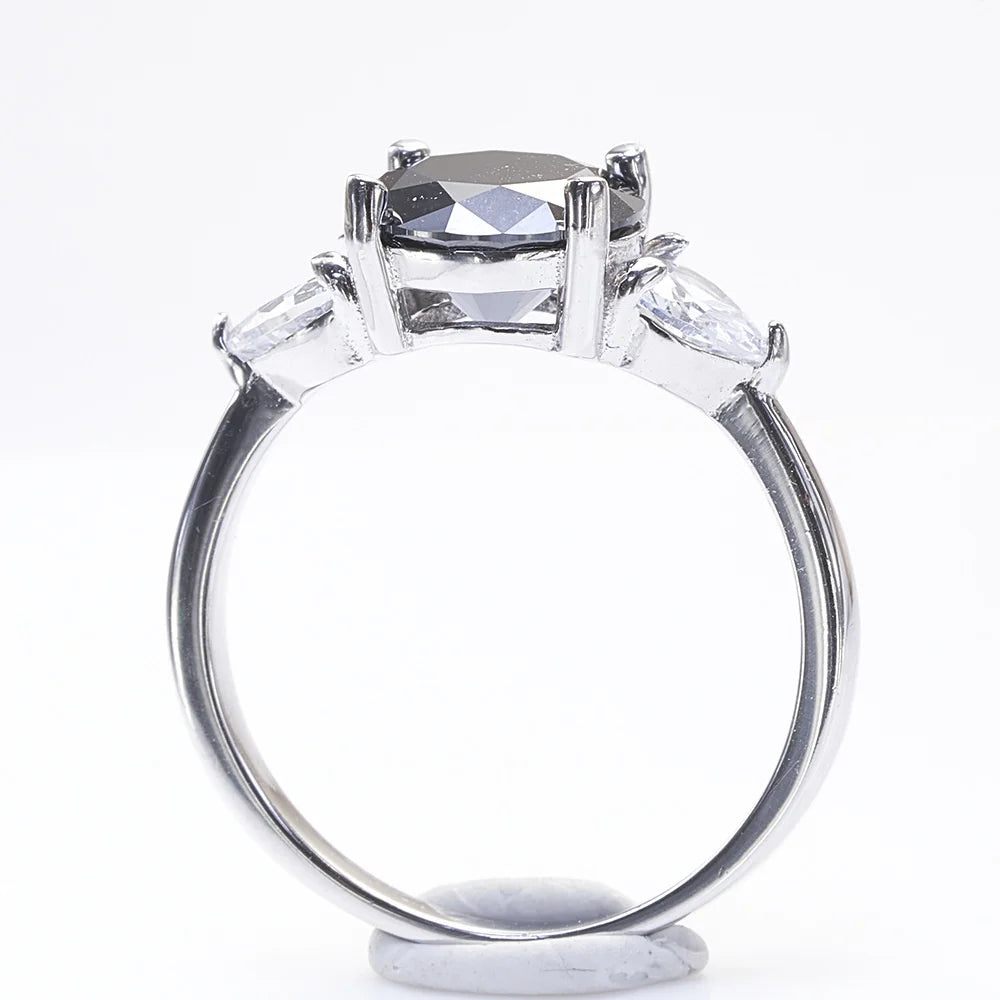 BagueRingen Luxury Round 3 Carats VVS D-COLOR Moissanite Ring For Women Sterling 925 Silver Wedding Jewelry 8H8A Engagement Gift