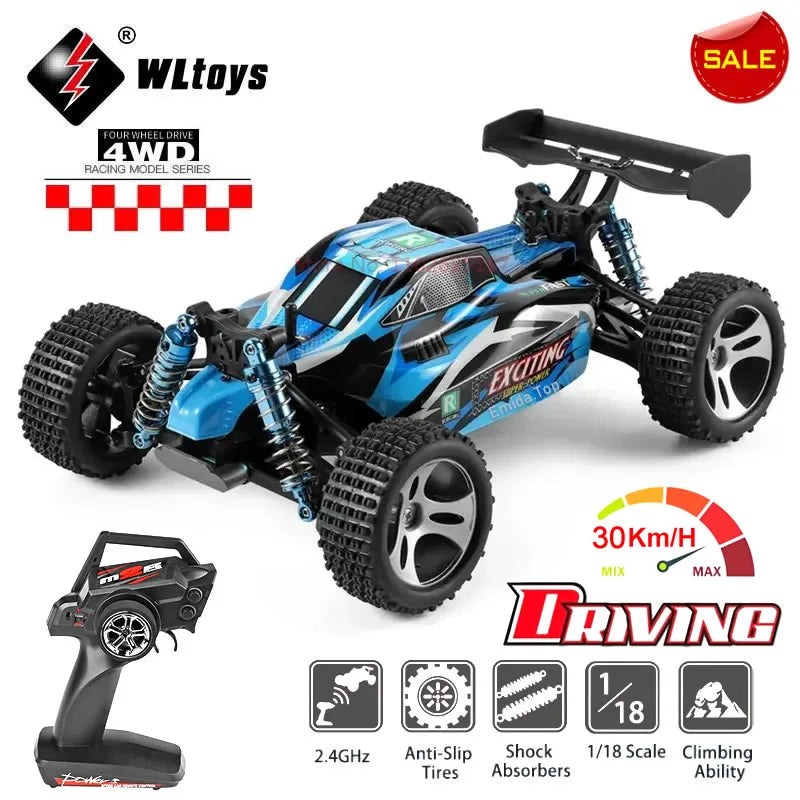 WLtoys A959B 184011 1/18 4WD RC Racing Car 70KM 2.4G Remote Control Drift High Speed Off-Road Vehicle Adult Boys Toys Kids Gift