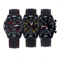 3pc/set Fashion Simple Mens Watch Analog silicone Male Watch Casual Men's Quartz Wrist Watch Ideal Choice for Thanksgiving Gifts