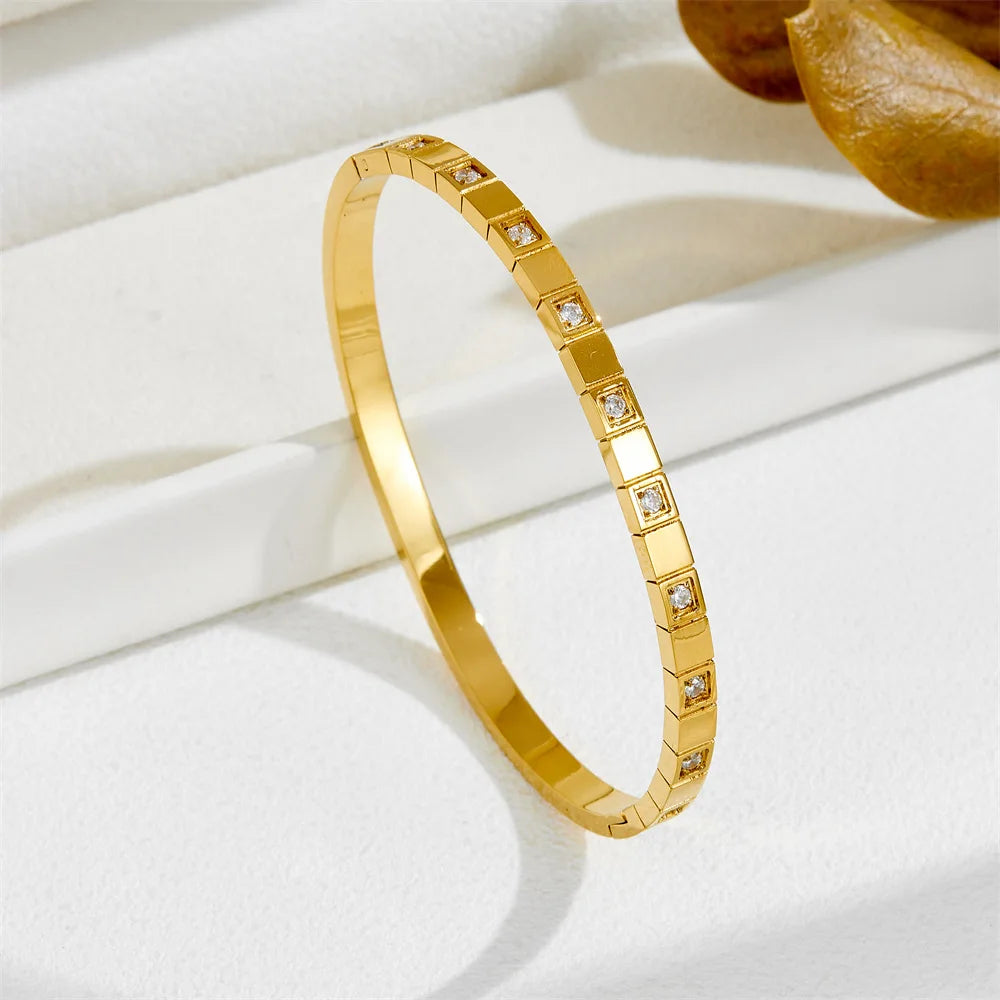 Bracelets en acier inoxydable ou titane avec motif floral pour femme