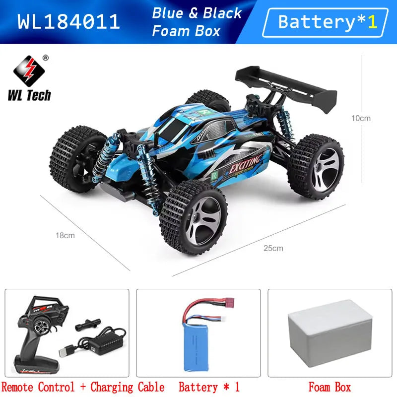 WLtoys A959B 184011 1/18 4WD RC Racing Car 70KM 2.4G Remote Control Drift High Speed Off-Road Vehicle Adult Boys Toys Kids Gift