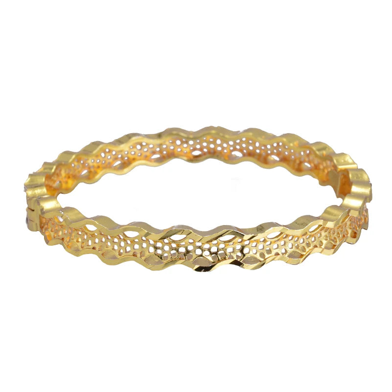 Dubai Gold Plated Bangles For Women Fashion Round Bracelet Flower Bracelet Feast Bijoux