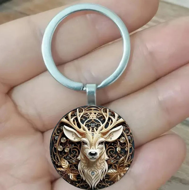 Porte-clés Cerf de la forêt fier vintage, porte-clés magnifiquement conçu, cadeau idéal pour Noël et Thanksgiving