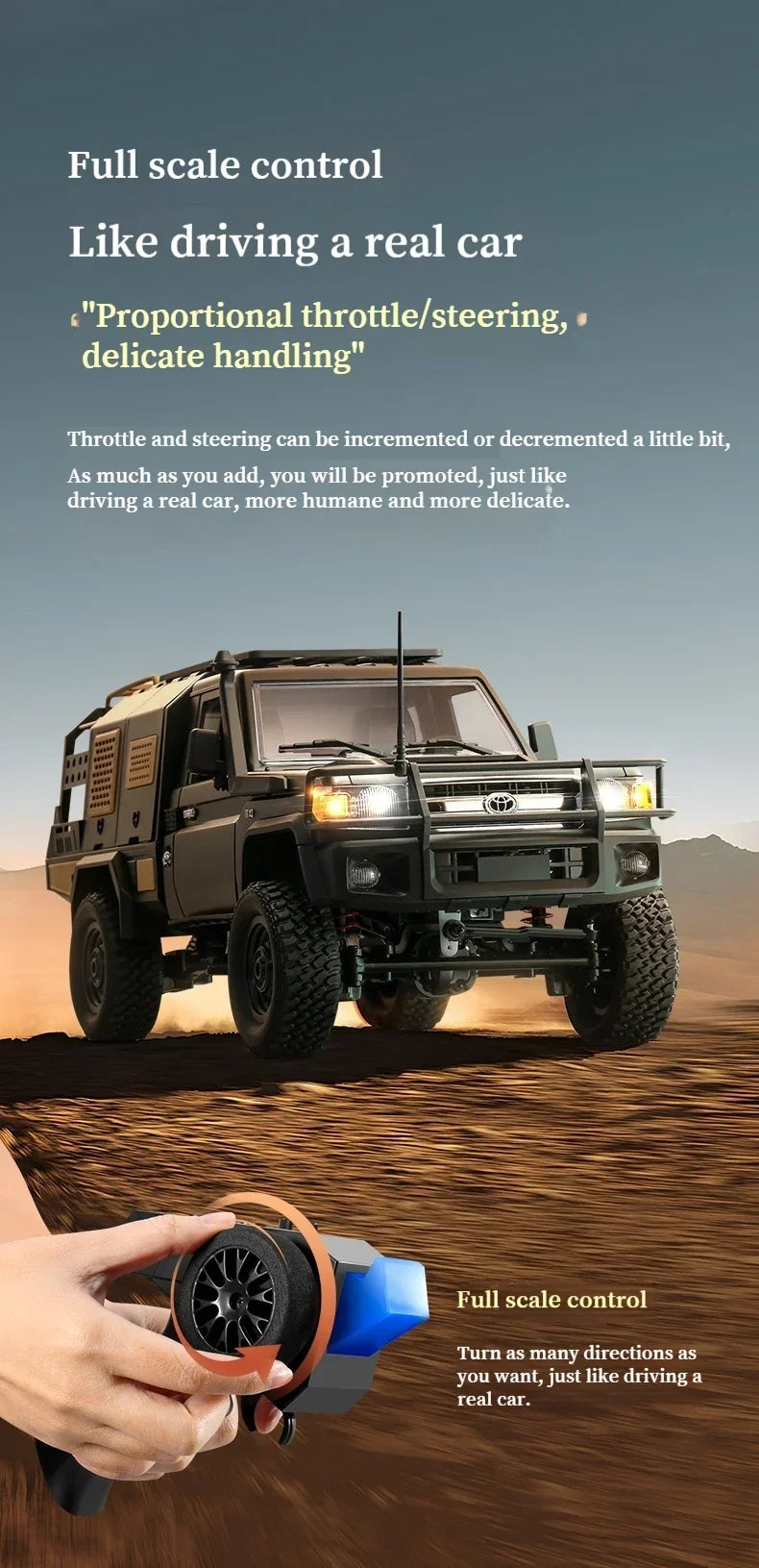 1:12 MN82 Proportional Simulation Remote-controlled Off-road Vehicle Four-wheel Drive Remote Control Pickup Model Boy Toy Gift