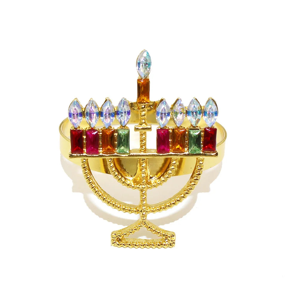 6 Pièces Anneaux de Serviette de Noël Cerf/Ronds de Serviette Porte-Serviettes Décorations de Table pour Mariage, Noël, Thanksgiving et Anniversaire