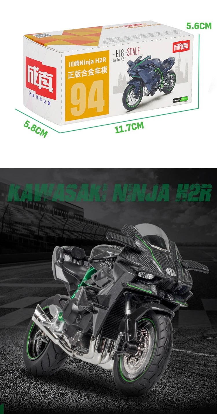MSZ 1:18 Kawasaki Ninja H2R Suzuki YAMAHA modèle de moto en alliage moulé sous pression, jouet cadeau, modèle de moto statique moulé sous pression