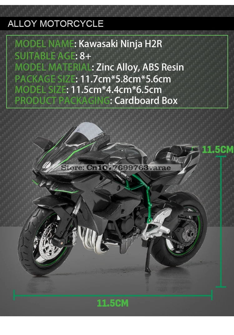 MSZ 1:18 Kawasaki Ninja H2R Suzuki YAMAHA modèle de moto en alliage moulé sous pression, jouet cadeau, modèle de moto statique moulé sous pression