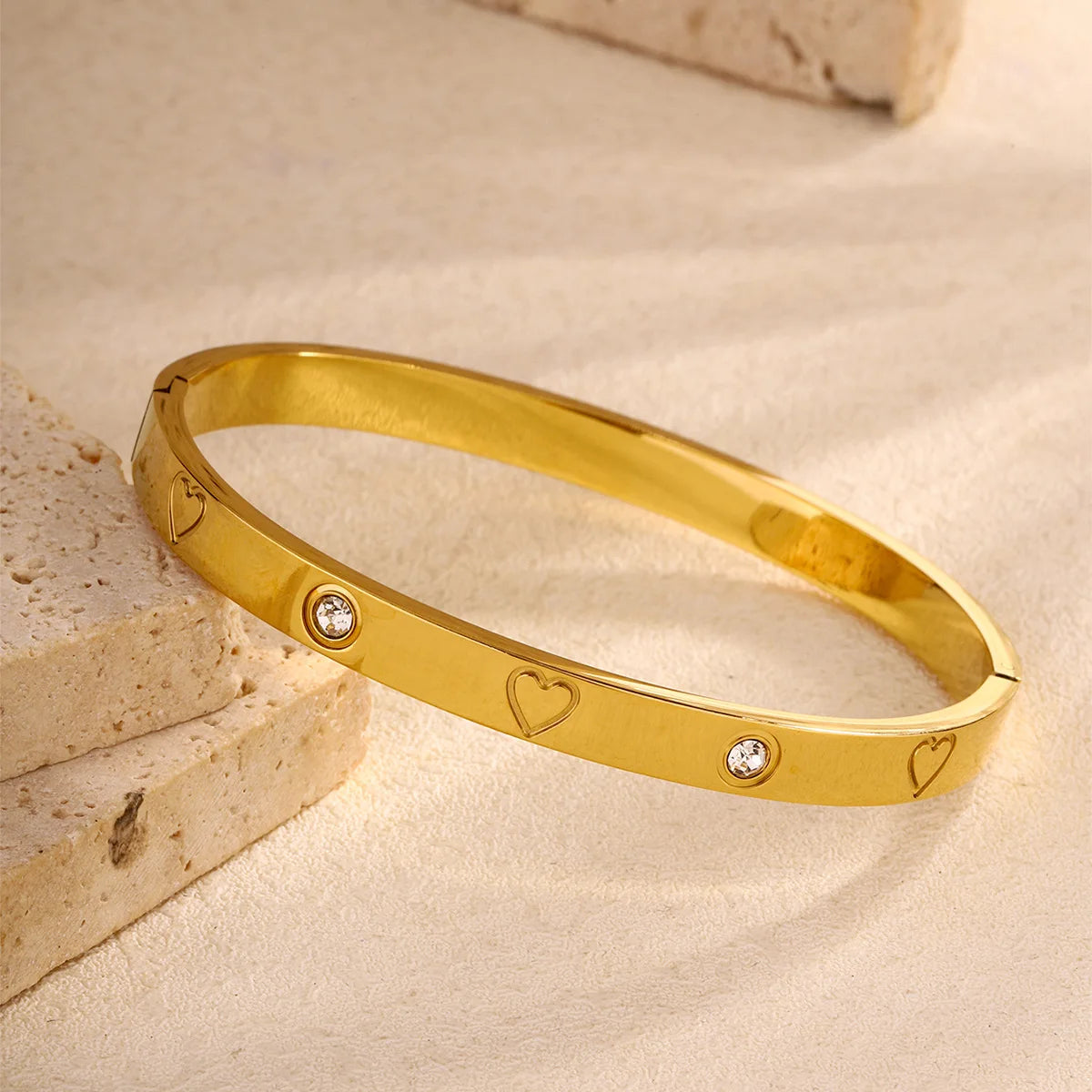 Bracelets en acier inoxydable ou titane avec motif floral pour femme