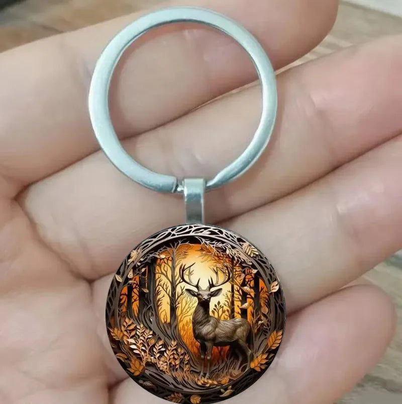 Porte-clés Cerf de la forêt fier vintage, porte-clés magnifiquement conçu, cadeau idéal pour Noël et Thanksgiving